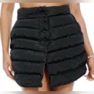 Micas Black Puffer Mini Skirt size S